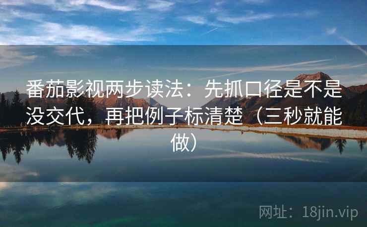 番茄影视两步读法：先抓口径是不是没交代，再把例子标清楚（三秒就能做）