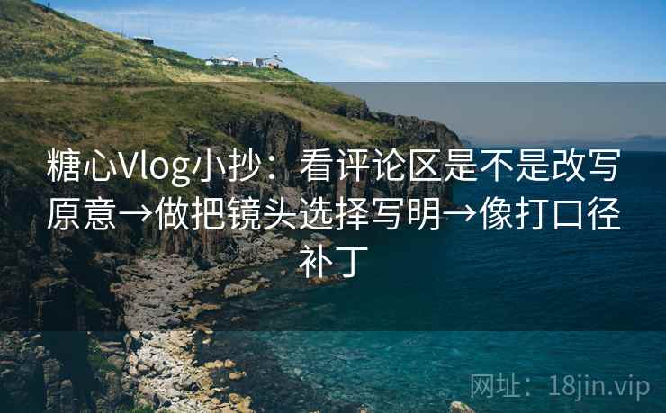 糖心Vlog小抄：看评论区是不是改写原意→做把镜头选择写明→像打口径补丁  第2张